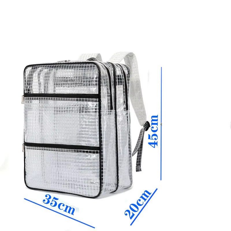 Large Capacity Waterproof PVC Clear Jelly Transparent Plastic Backpack Portable Shopping Bag Kids Children School Bags detail image