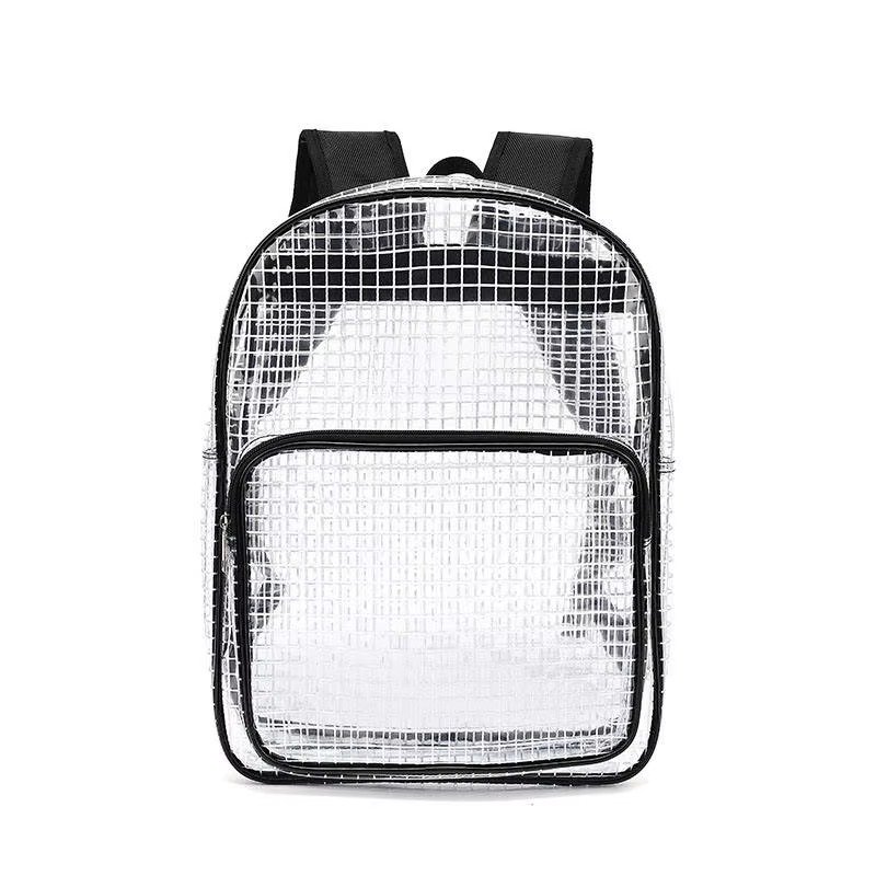 Large Capacity Waterproof PVC Clear Jelly Transparent Plastic Backpack Portable Shopping Bag Kids Children School Bags detail image
