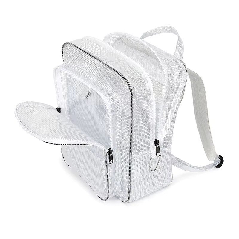 Large Capacity Waterproof PVC Clear Jelly Transparent Plastic Backpack Portable Shopping Bag Kids Children School Bags detail image