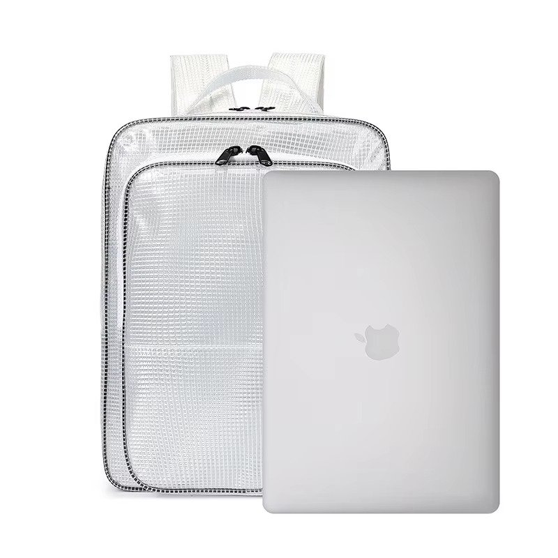 Large Capacity Waterproof PVC Clear Jelly Transparent Plastic Backpack Portable Shopping Bag Kids Children School Bags detail image