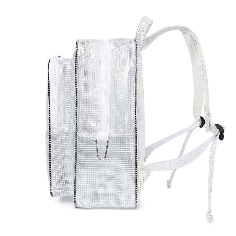 Large Capacity Waterproof PVC Clear Jelly Transparent Plastic Backpack Portable Shopping Bag Kids Children School Bags detail image