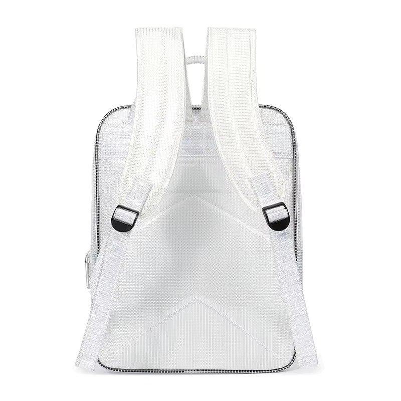 Large Capacity Waterproof PVC Clear Jelly Transparent Plastic Backpack Portable Shopping Bag Kids Children School Bags detail image