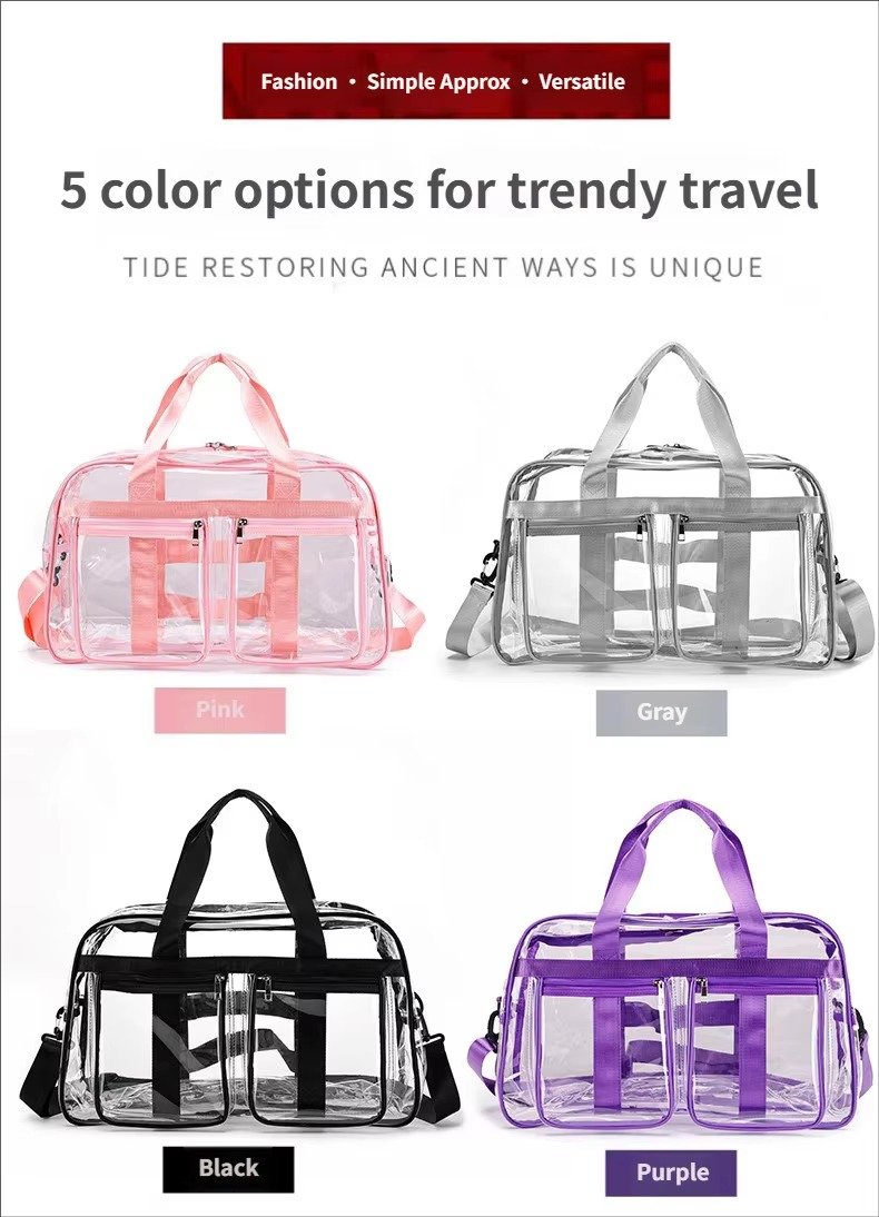 Large Capacity Waterproof Swimming Gym Bag PVC Transparent Casual Tote Bags Travel Duffel Bag Fitness Yoga Handbag detail image