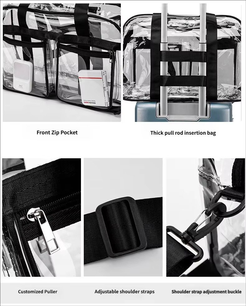 Large Capacity Waterproof Swimming Gym Bag PVC Transparent Casual Tote Bags Travel Duffel Bag Fitness Yoga Handbag detail image