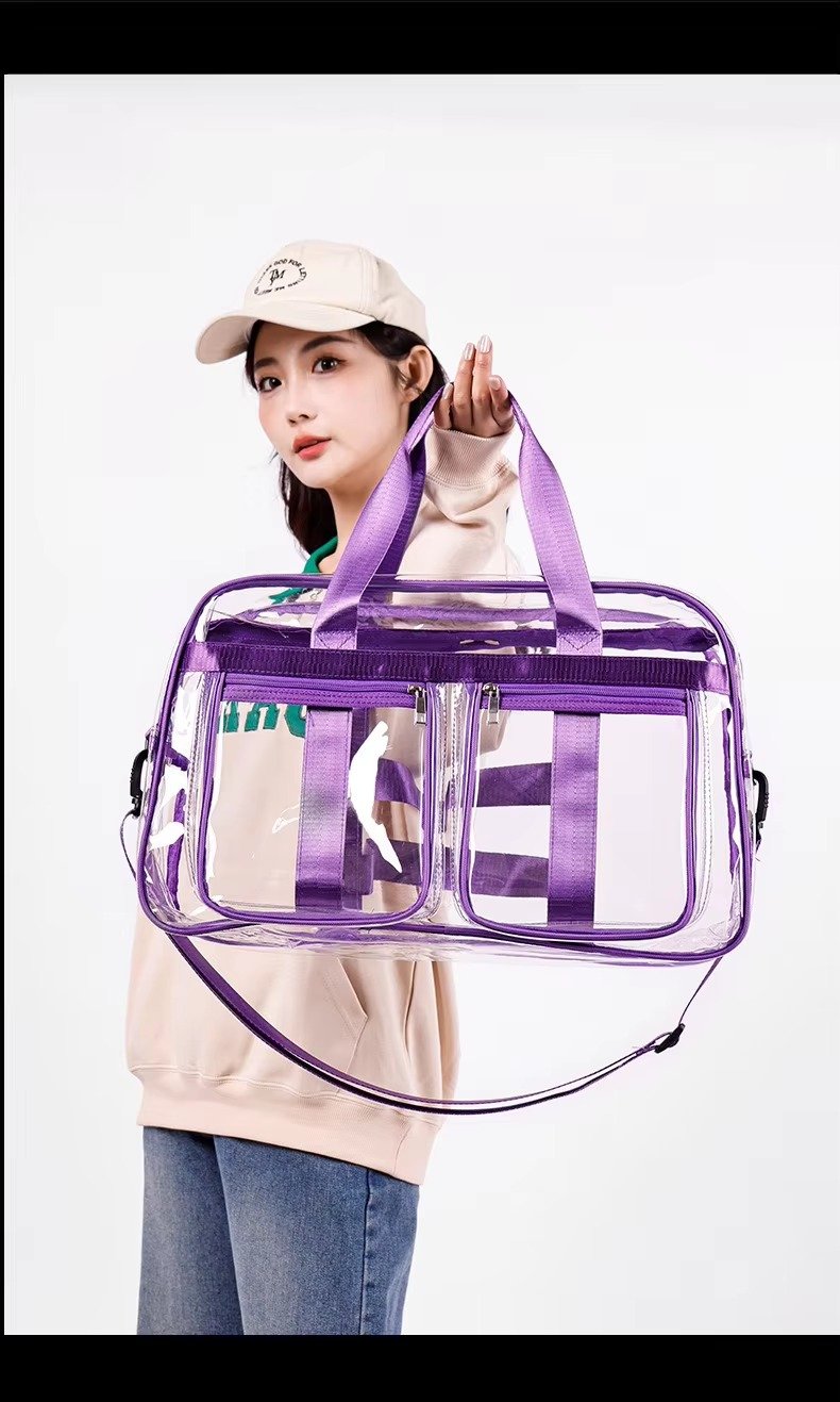 Large Capacity Waterproof Swimming Gym Bag PVC Transparent Casual Tote Bags Travel Duffel Bag Fitness Yoga Handbag detail image