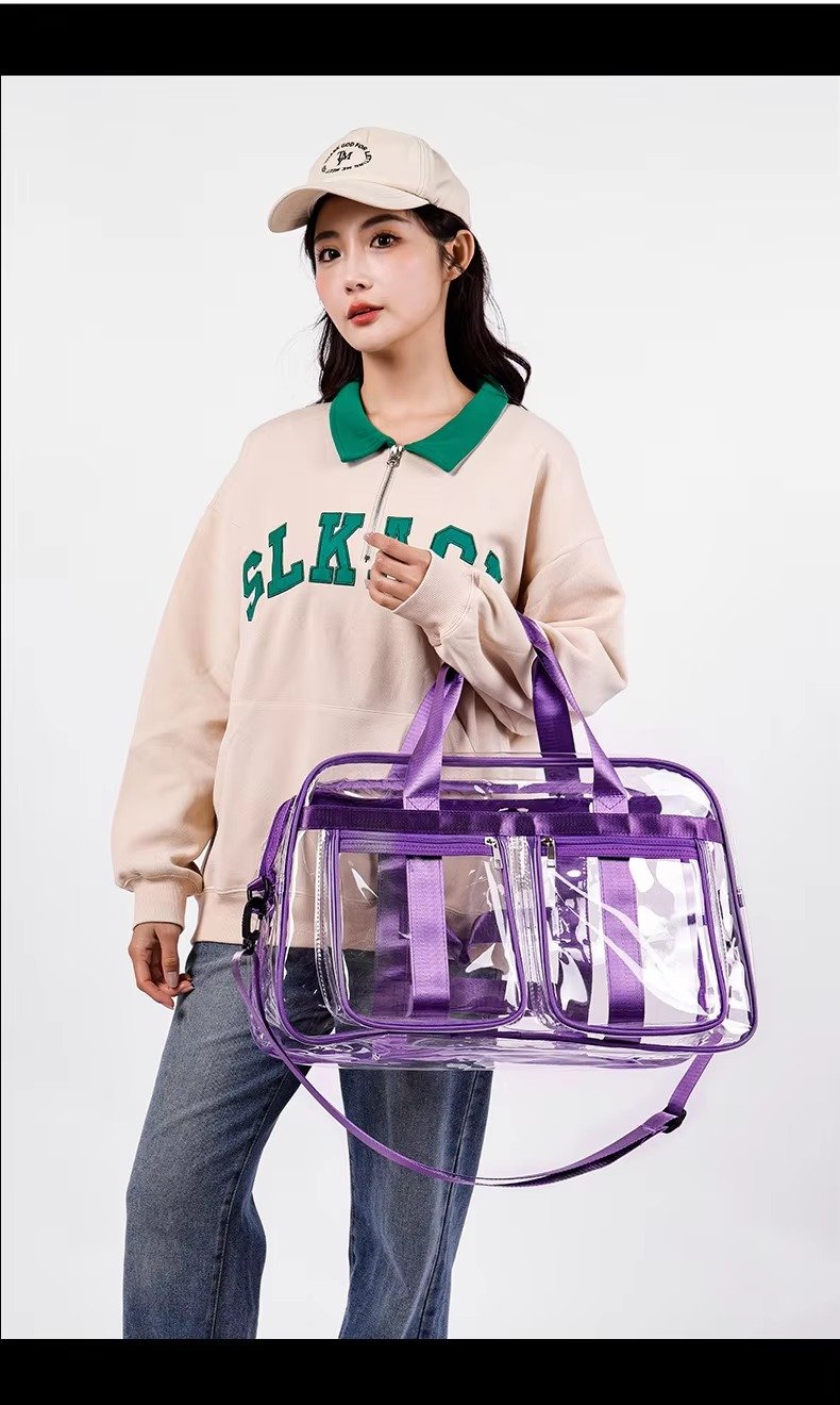 Large Capacity Waterproof Swimming Gym Bag PVC Transparent Casual Tote Bags Travel Duffel Bag Fitness Yoga Handbag detail image