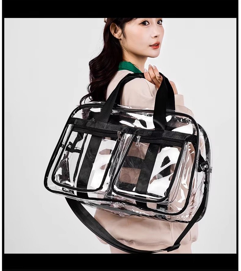 Large Capacity Waterproof Swimming Gym Bag PVC Transparent Casual Tote Bags Travel Duffel Bag Fitness Yoga Handbag detail image
