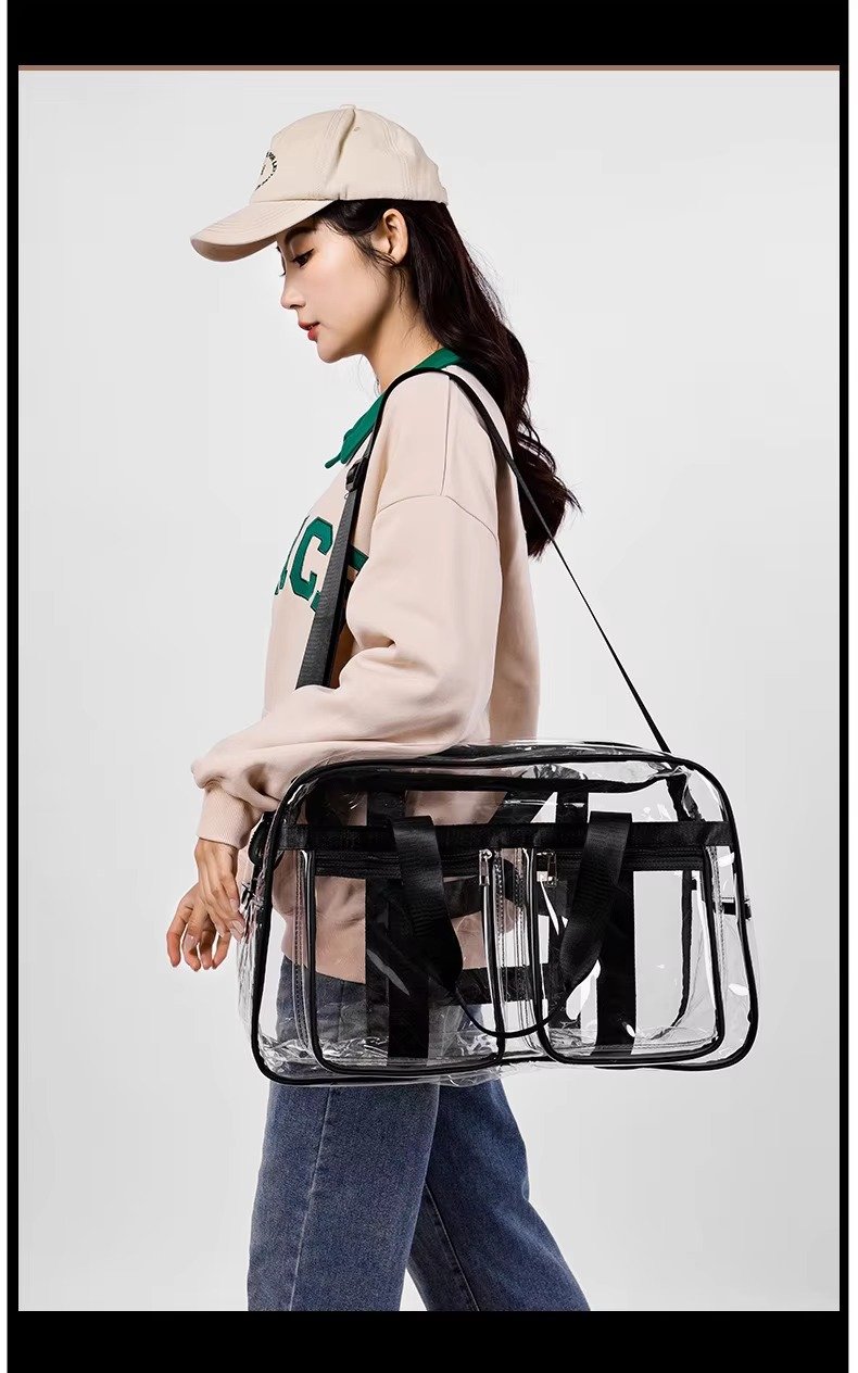Large Capacity Waterproof Swimming Gym Bag PVC Transparent Casual Tote Bags Travel Duffel Bag Fitness Yoga Handbag detail image