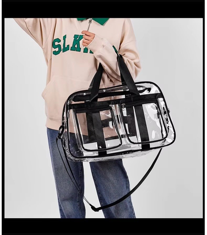 Large Capacity Waterproof Swimming Gym Bag PVC Transparent Casual Tote Bags Travel Duffel Bag Fitness Yoga Handbag detail image