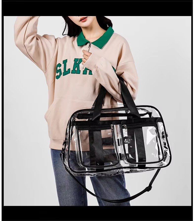 Large Capacity Waterproof Swimming Gym Bag PVC Transparent Casual Tote Bags Travel Duffel Bag Fitness Yoga Handbag detail image