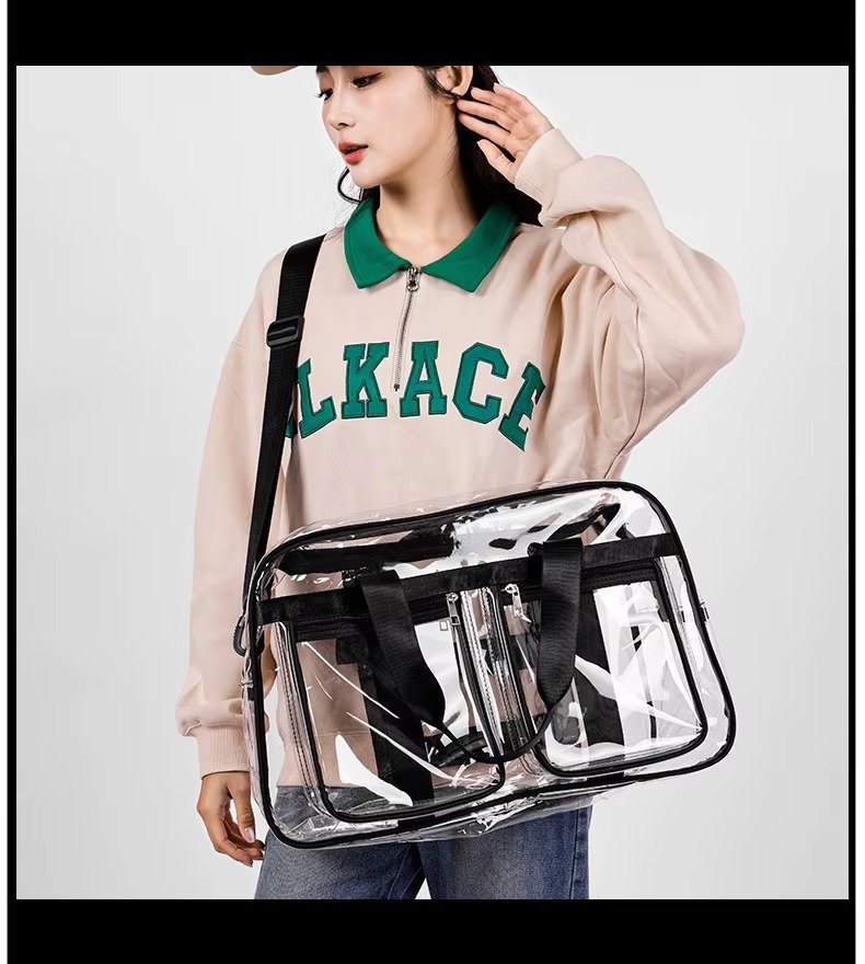 Large Capacity Waterproof Swimming Gym Bag PVC Transparent Casual Tote Bags Travel Duffel Bag Fitness Yoga Handbag detail image