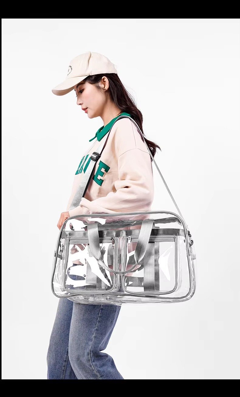 Large Capacity Waterproof Swimming Gym Bag PVC Transparent Casual Tote Bags Travel Duffel Bag Fitness Yoga Handbag detail image