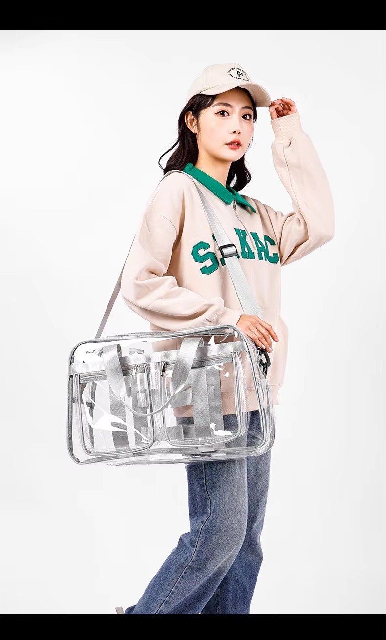 Large Capacity Waterproof Swimming Gym Bag PVC Transparent Casual Tote Bags Travel Duffel Bag Fitness Yoga Handbag detail image