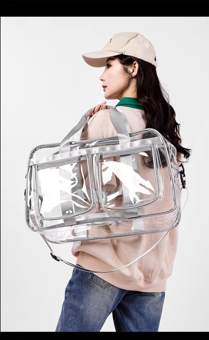 Large Capacity Waterproof Swimming Gym Bag PVC Transparent Casual Tote Bags Travel Duffel Bag Fitness Yoga Handbag detail image
