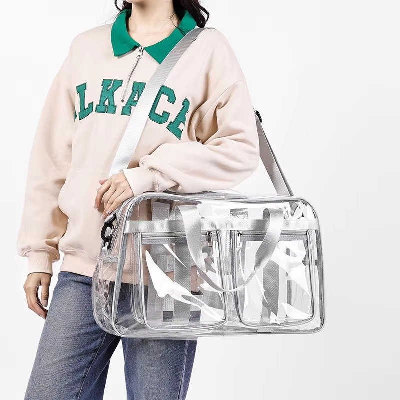 Large Capacity Waterproof Swimming Gym Bag PVC Transparent Casual Tote Bags Travel Duffel Bag Fitness Yoga Handbag detail image