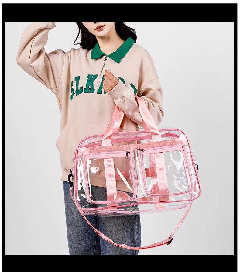 Large Capacity Waterproof Swimming Gym Bag PVC Transparent Casual Tote Bags Travel Duffel Bag Fitness Yoga Handbag detail image
