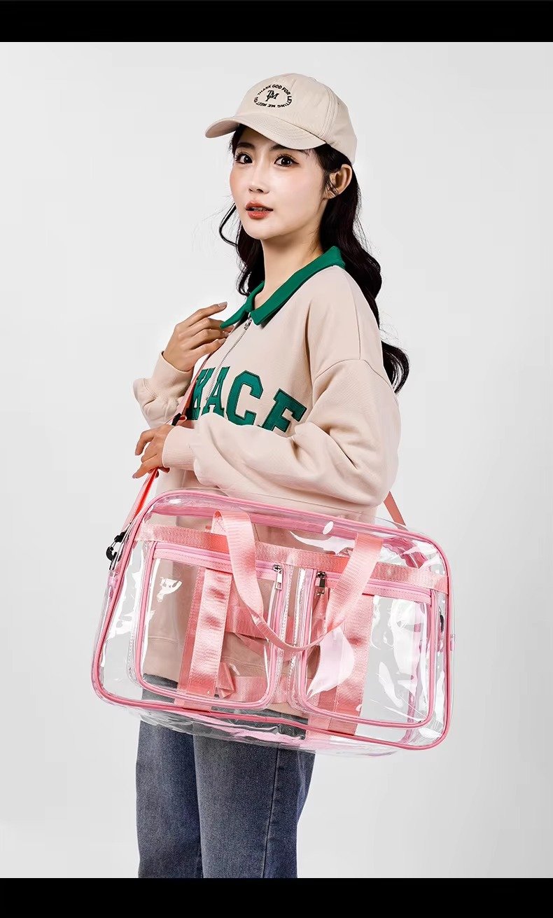 Large Capacity Waterproof Swimming Gym Bag PVC Transparent Casual Tote Bags Travel Duffel Bag Fitness Yoga Handbag detail image