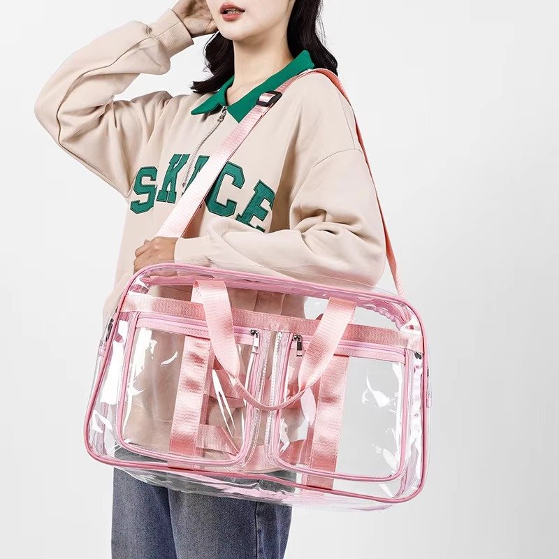 Large Capacity Waterproof Swimming Gym Bag PVC Transparent Casual Tote Bags Travel Duffel Bag Fitness Yoga Handbag detail image