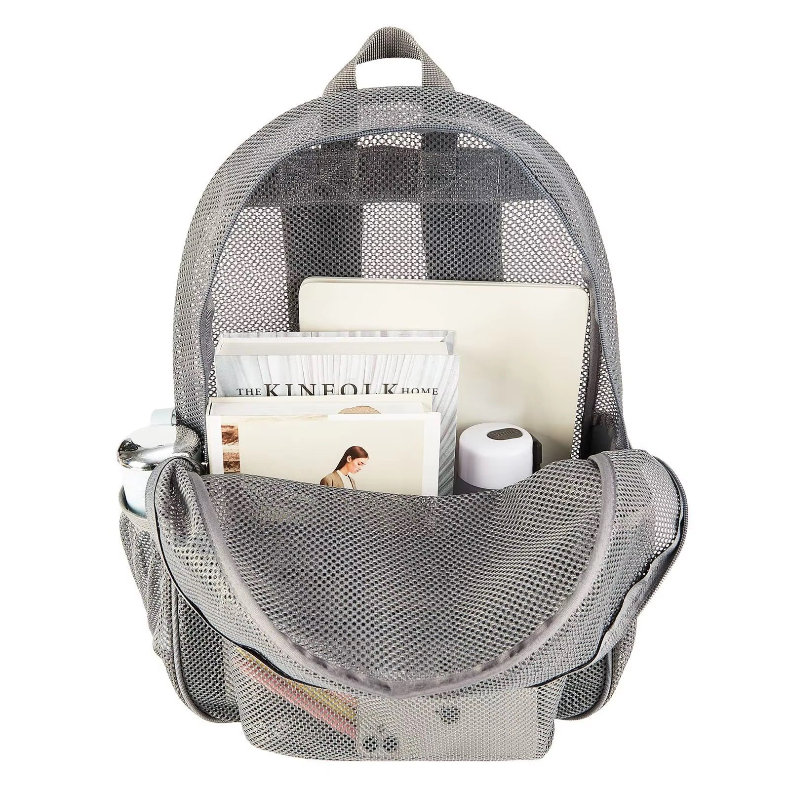 Heavy Duty Mesh Backpack Portable Transparent See Through College Student School Bagback Outdoor Sports Beach Travel Back Pack detail image