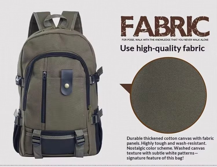 Large Capacity Modern Outdoor Travel School Canvas Backpack product detail