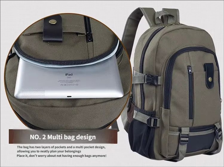 Large Capacity Modern Outdoor Travel School Canvas Backpack product detail