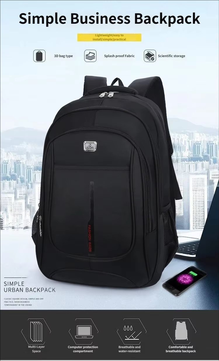 Water-Resistant Large Capacity Business Travel School Oxford Laptop Backpack product detail