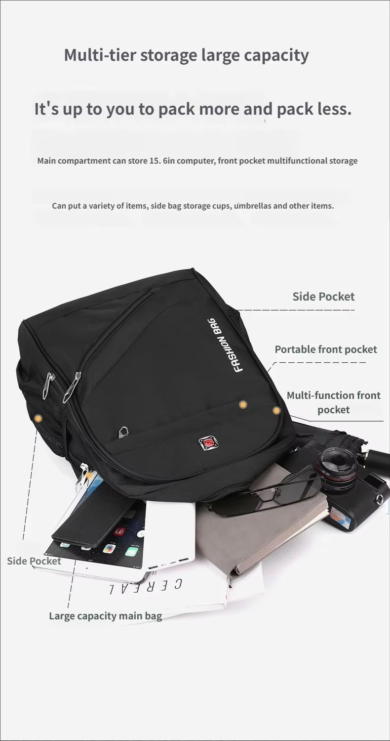 Water-Resistant Large Capacity Outdoor Travel School Nylon Laptop Backpack product detail