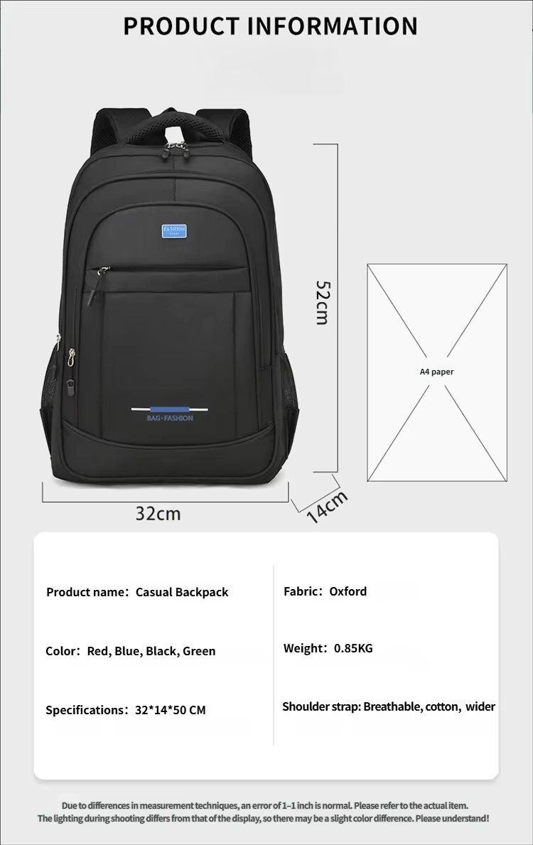 Large Capacity Outdoor Business Travel School Oxford Laptop Backpack product detail