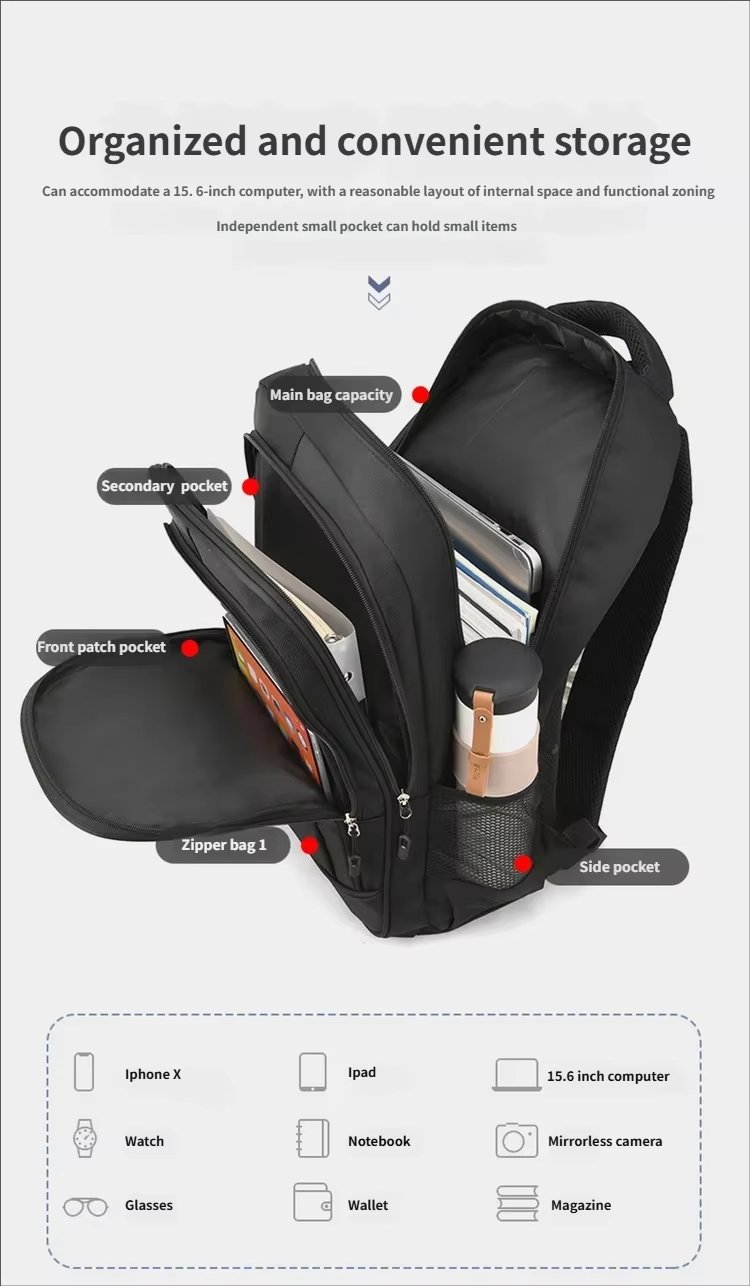 Large Capacity Outdoor Business Travel School Oxford Laptop Backpack product detail