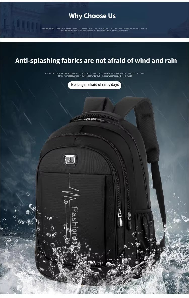 Water-Resistant Large Capacity Business Travel School Oxford Laptop Backpack product detail