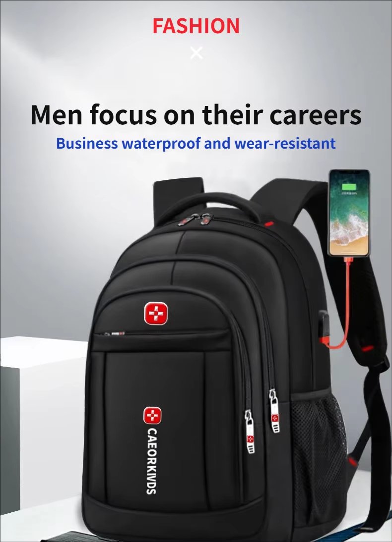 Water-Resistant Large Capacity USB Outdoor Business Oxford Laptop Backpack product detail