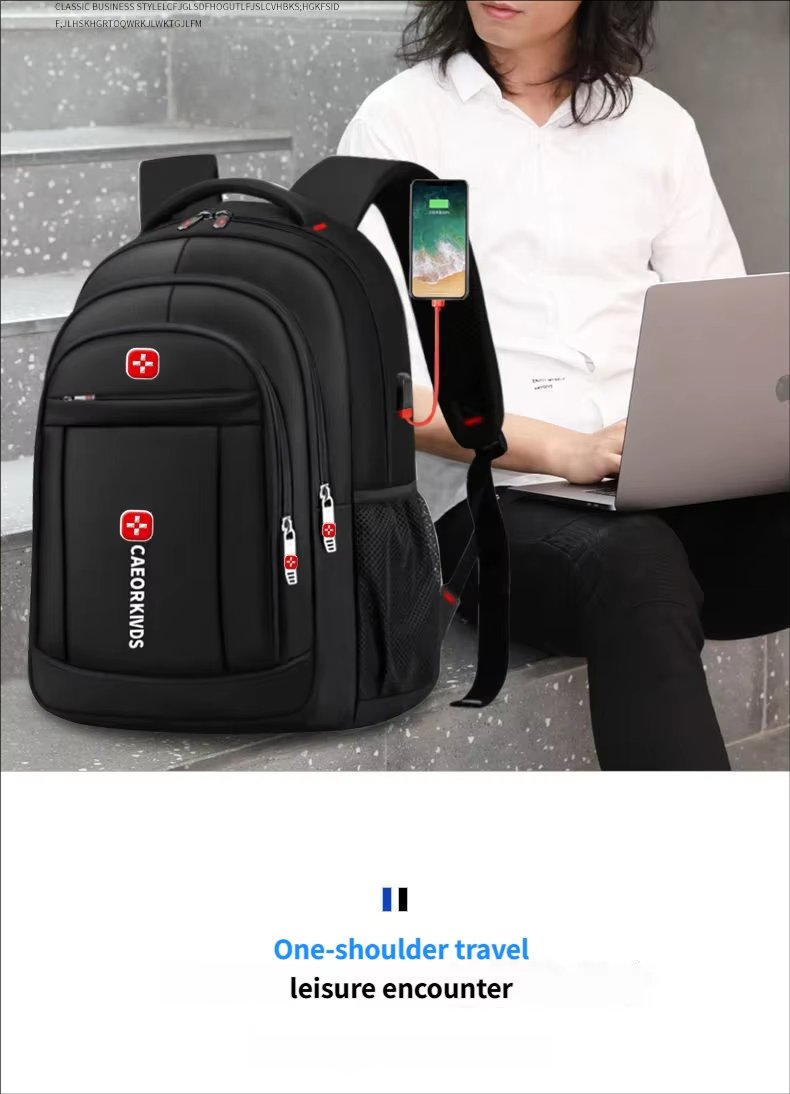Water-Resistant Large Capacity USB Outdoor Business Oxford Laptop Backpack product detail