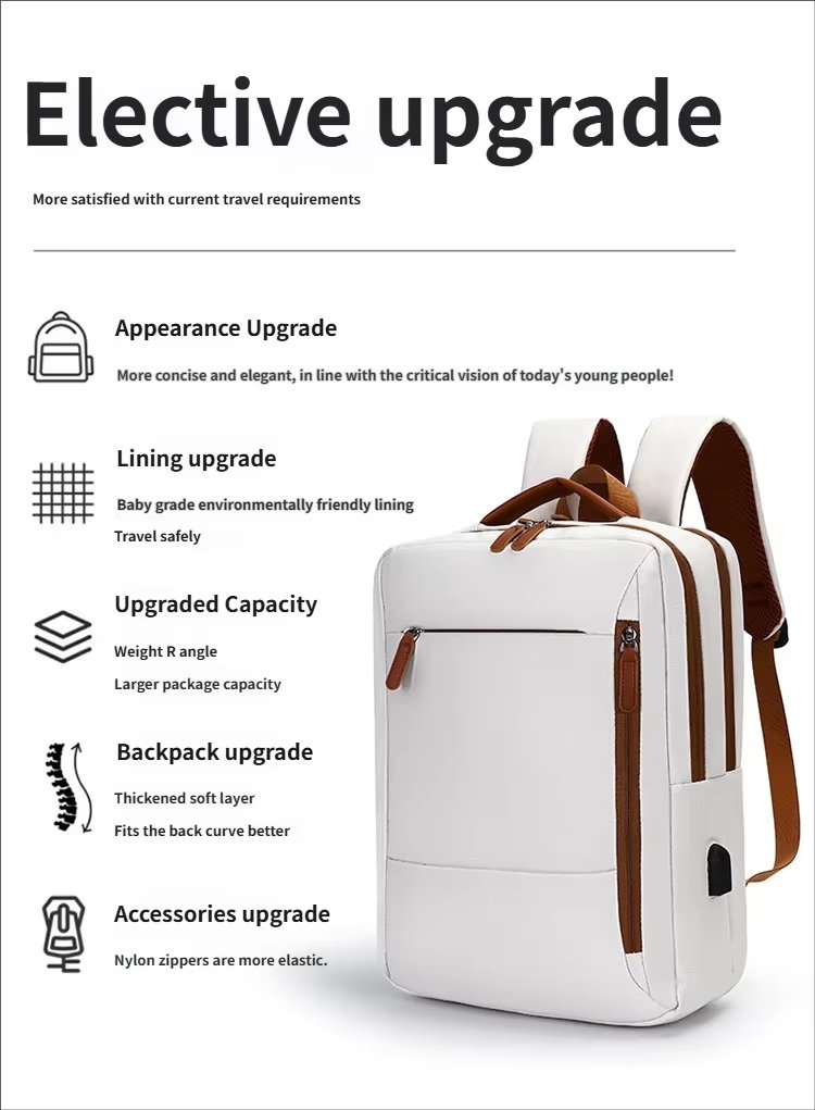 Water-Resistant Large Capacity Lightweight USB Modern Oxford Laptop Backpack product detail