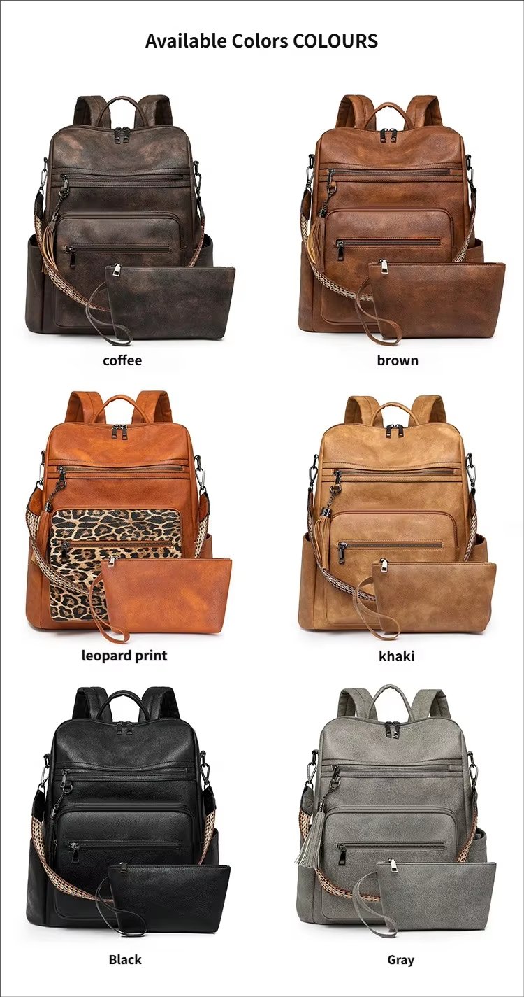Large Capacity Modern Travel School Leather Business Backpack product detail