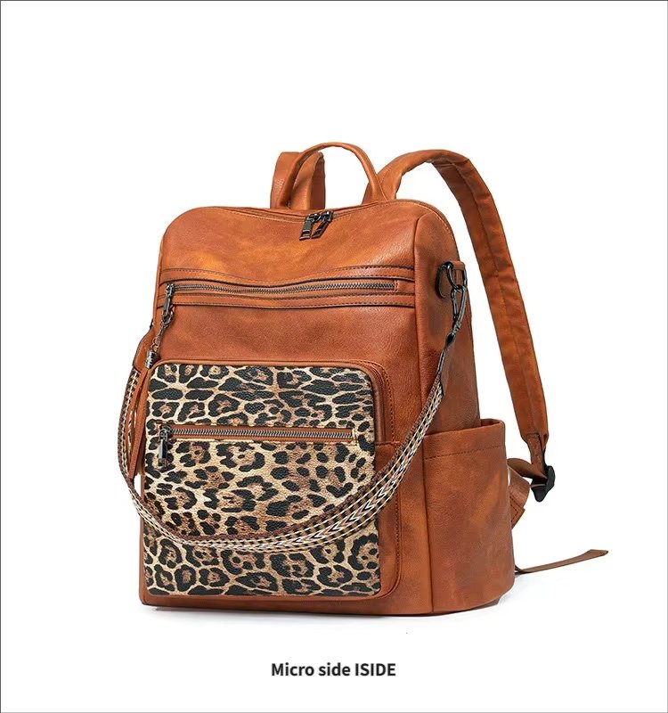 Large Capacity Modern Travel School Leather Business Backpack product detail