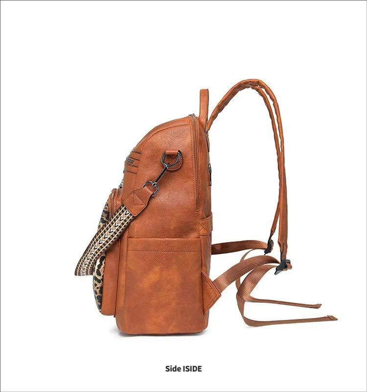 Large Capacity Modern Travel School Leather Business Backpack product detail