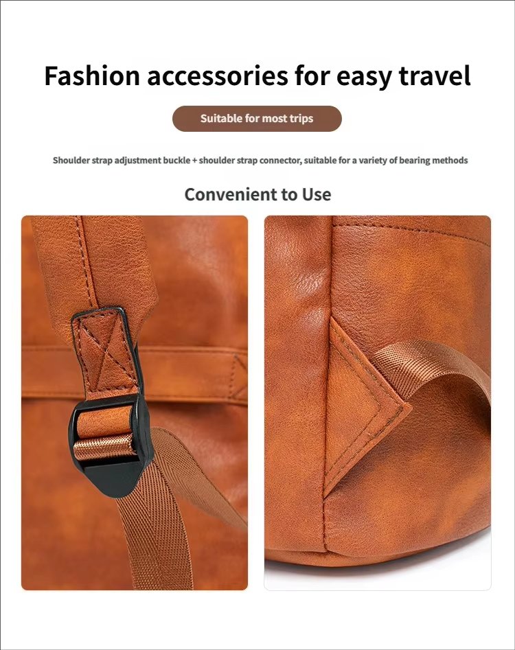 Large Capacity Modern Travel School Leather Business Backpack product detail