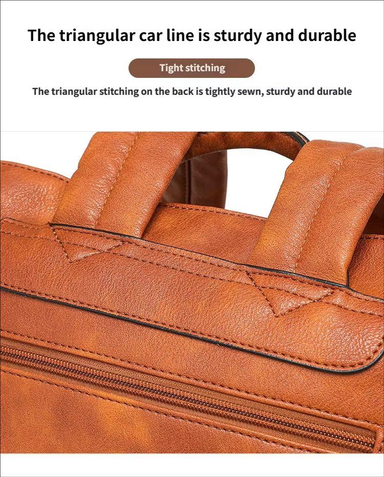 Large Capacity Modern Travel School Leather Business Backpack product detail