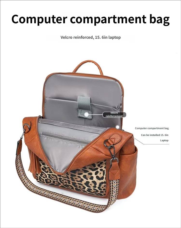 Large Capacity Modern Travel School Leather Business Backpack product detail