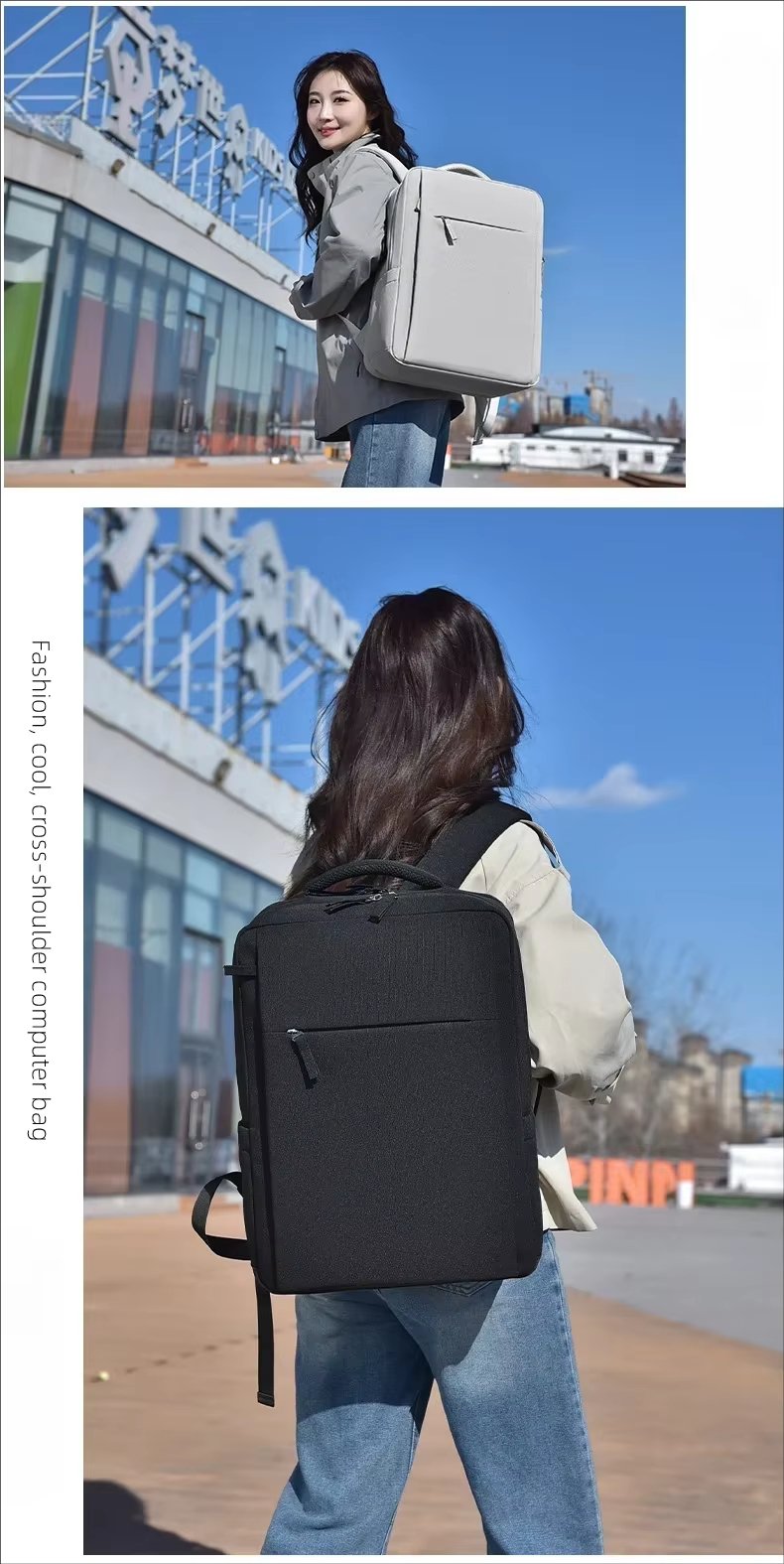 Water-Resistant Large Capacity Business Travel School Oxford Laptop Backpack product detail