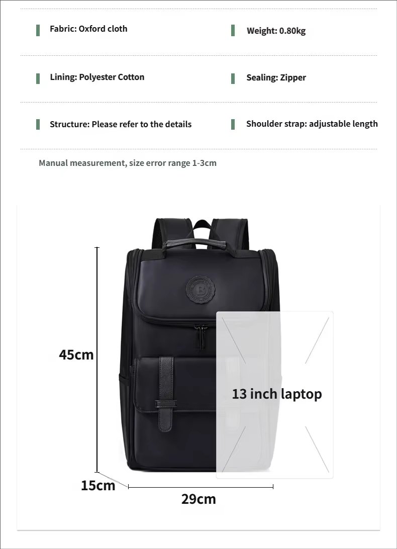 Water-Resistant Lightweight Modern Business Travel Oxford Laptop Backpack product detail