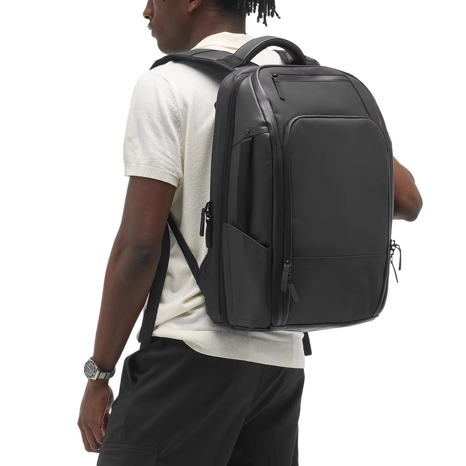 Large Capacity Expandable Business Travel Polyester Laptop Backpack product detail