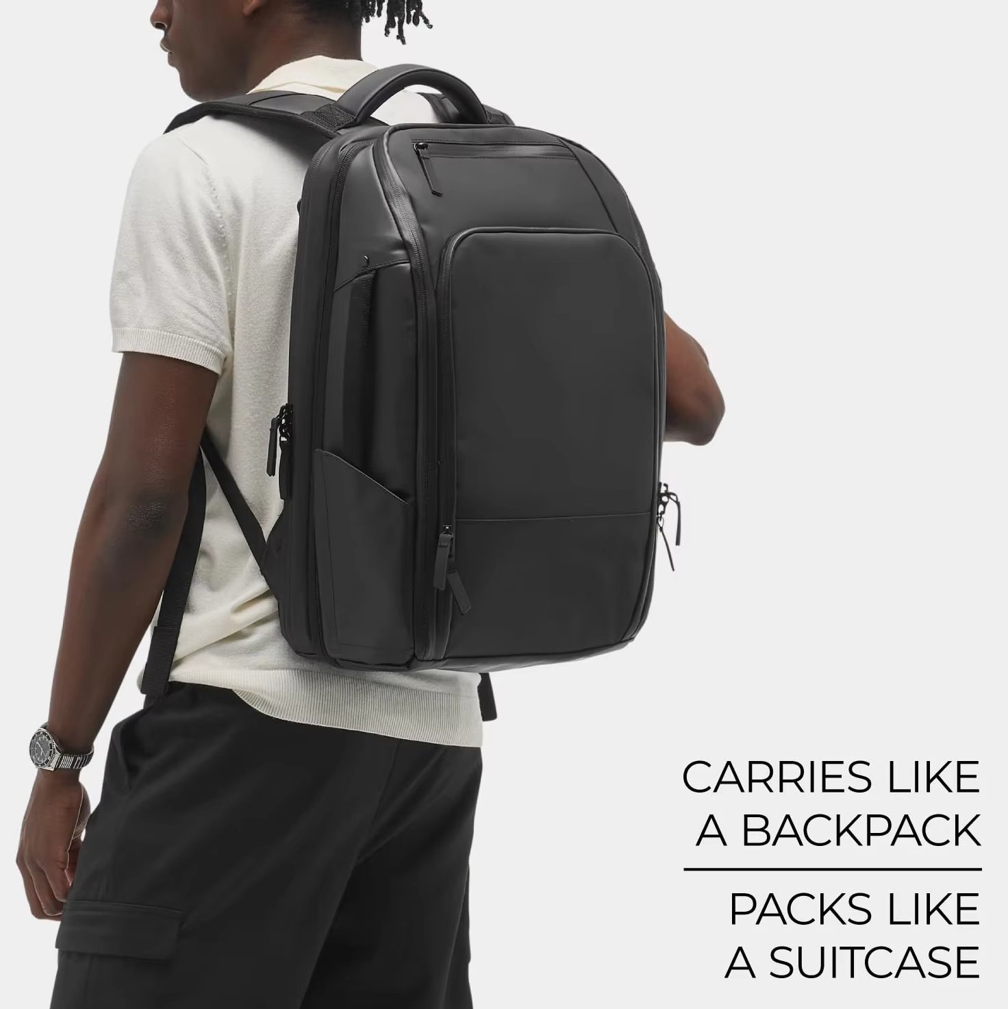 Large Capacity Expandable Business Travel Polyester Laptop Backpack product detail