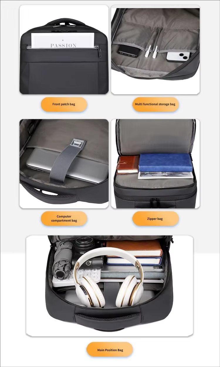 Water-Resistant Large Capacity Lightweight USB Business Oxford Laptop Backpack product detail