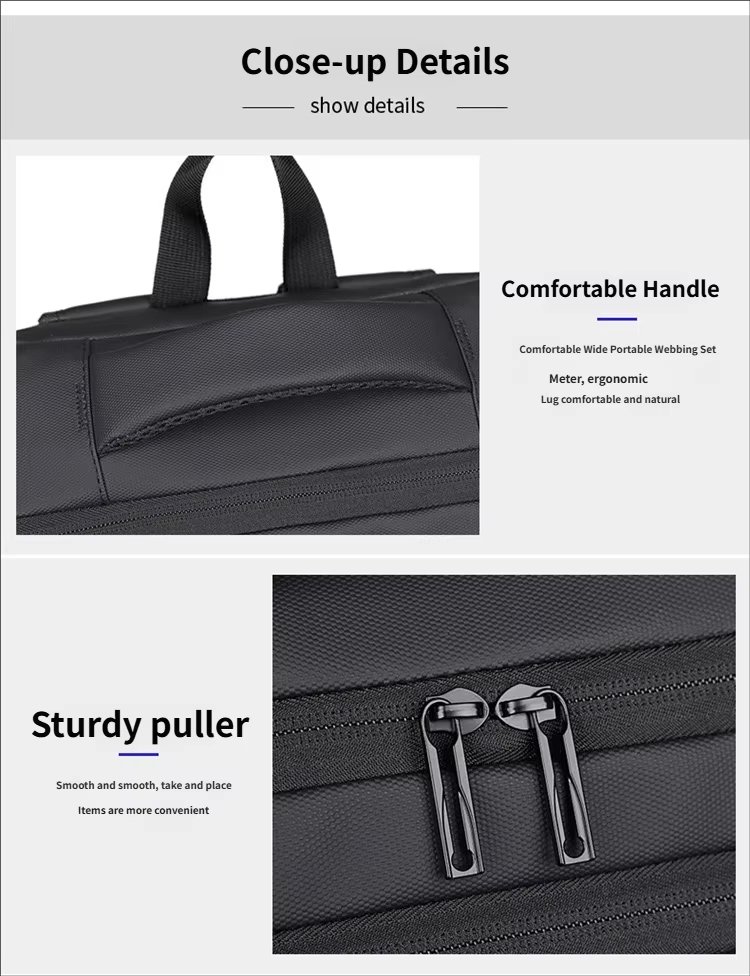 Water-Resistant Large Capacity Lightweight USB Business Oxford Laptop Backpack product detail