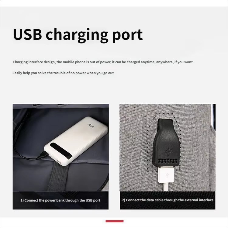 Water-Resistant Large Capacity USB Business Travel Oxford Laptop Backpack product detail