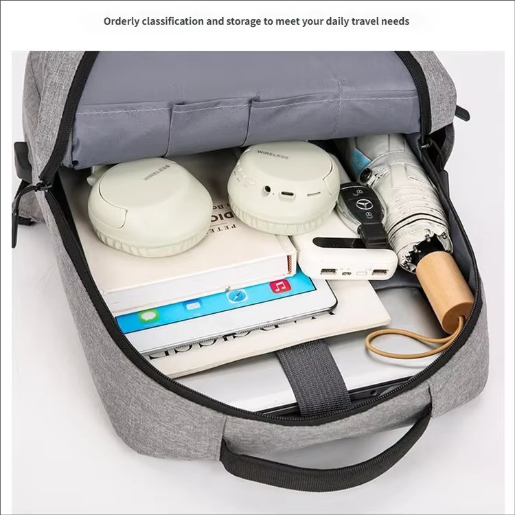 Water-Resistant Large Capacity USB Business Travel Oxford Laptop Backpack product detail