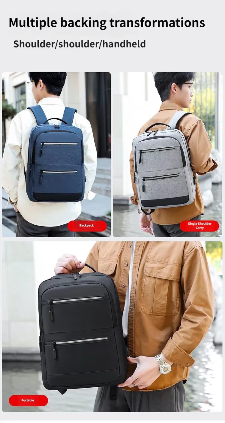 Water-Resistant Large Capacity USB Business Travel Oxford Laptop Backpack product detail