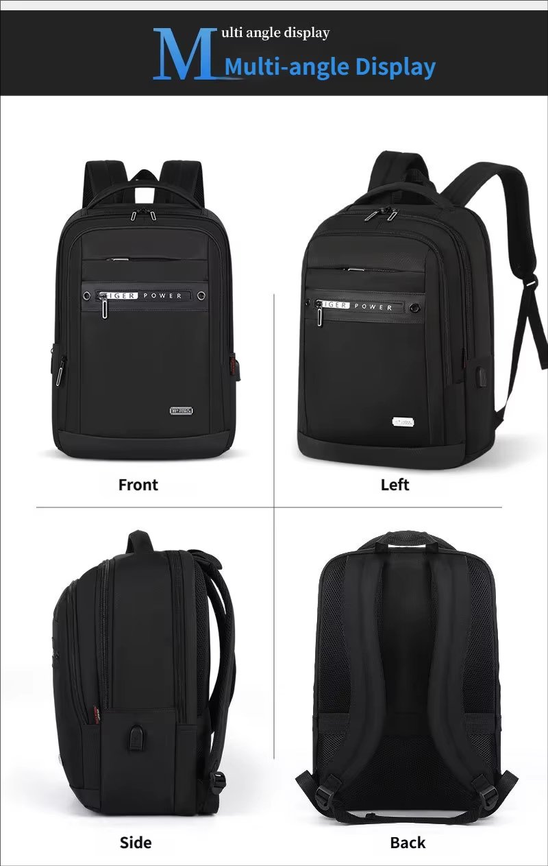 Water-Resistant Large Capacity USB Business Travel Oxford Laptop Backpack product detail