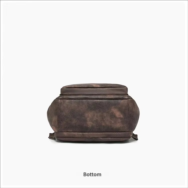 Vintage Business Travel School PU Leather Laptop Backpack product detail